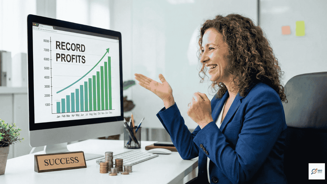 Digital marketing analytics dashboard showing increase in patient appointments and ROI