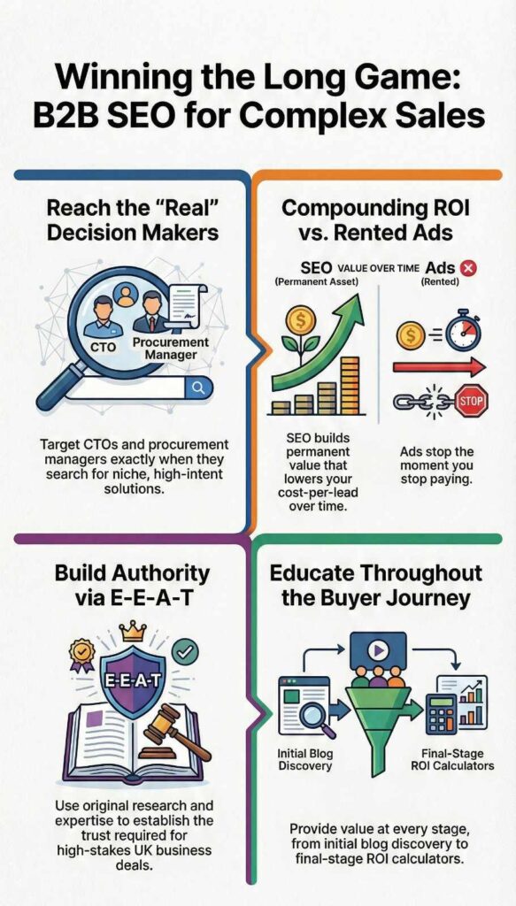 winning the long game b2b seo for  complex sales