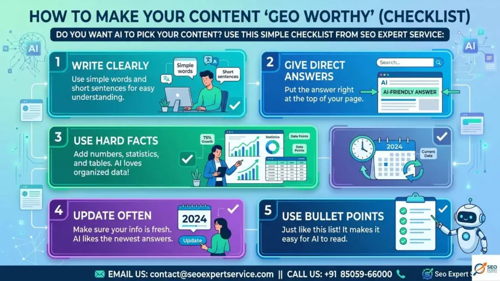 How to Make Your Content "GEO Worthy" (Checklist)
