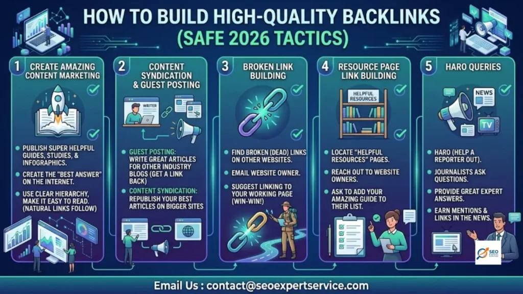 How to Build High-Quality Backlinks (Safe 2026 Tactics)